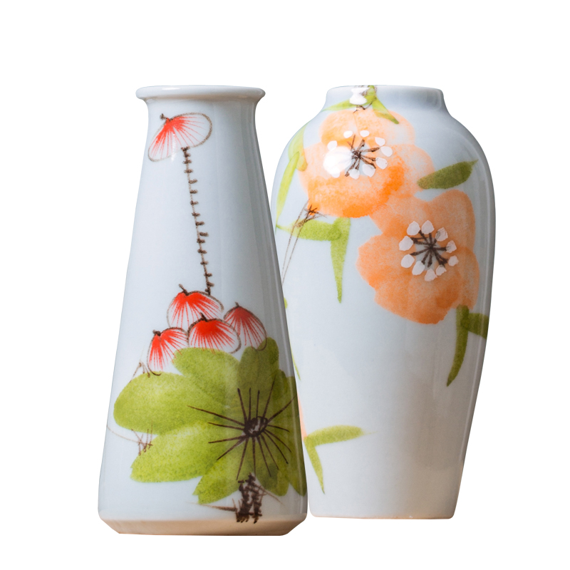 Nordic furnishing articles, jingdezhen ceramic light floret bottle sitting room key-2 luxury creative I and contracted flower, dried flower decorations