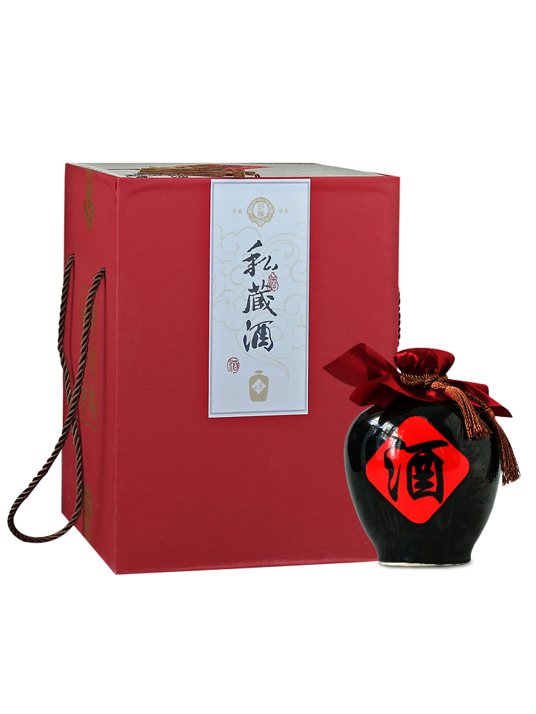 Jingdezhen 10 jins to ceramic bottle ten catties seal wine jar Mid - Autumn festival gift JinHe suit