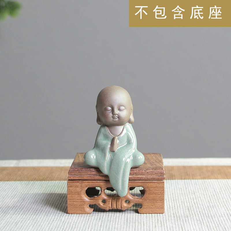 Elder brother up with furnishing articles pet boutique tea can keep creative ceramic young monk tea play unique carried more flesh POTS decoration
