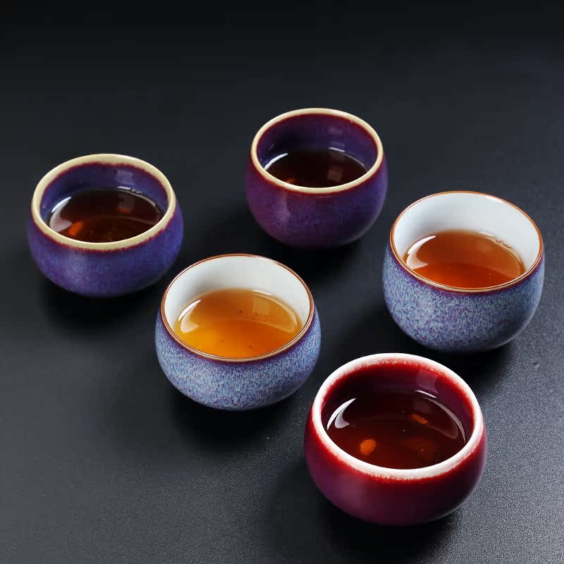 Variable kung fu tea cup drawing masterpieces eyes tea red glaze, ceramic large lang up master cup of pure manual household single CPU