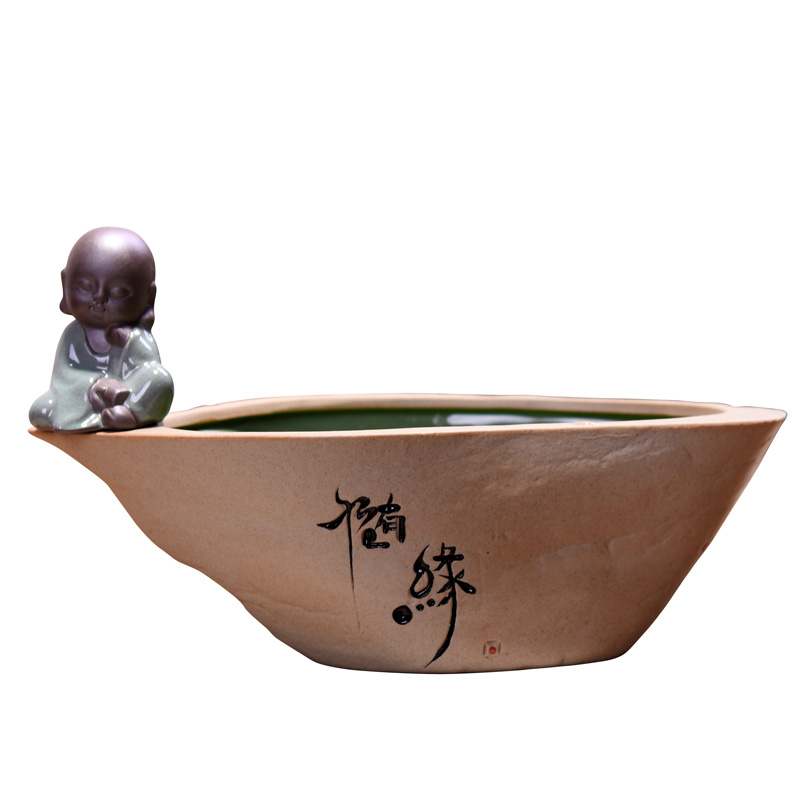 Restoring ancient ways of household coarse ceramic tea wash to wash to use handwritten cup cup pot elder brother up kung fu tea tea accessories