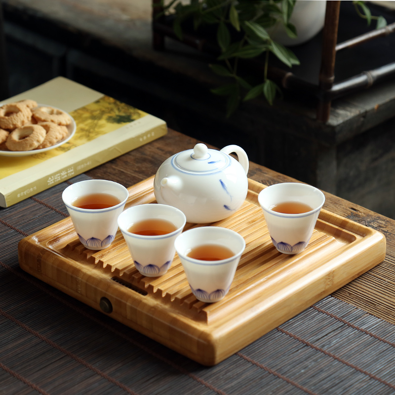 Japanese hand - made the was suit jingdezhen household kung fu tea set of a complete set of contracted the teapot sample tea cup tea tray box