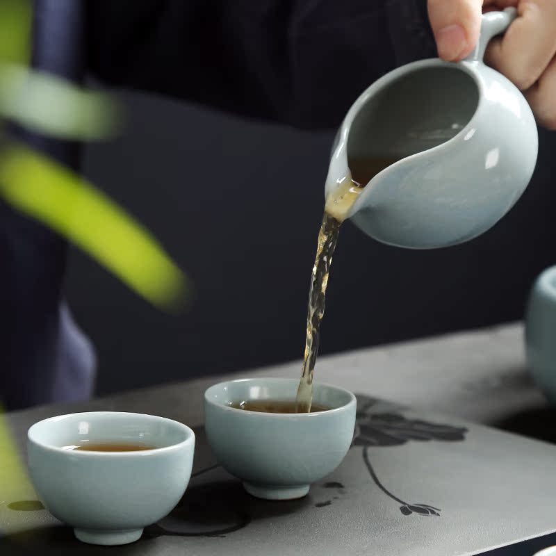 Your up of a complete set of tea service suit household ice crack kung fu tea teapot ceramic tureen open Your porcelain cups