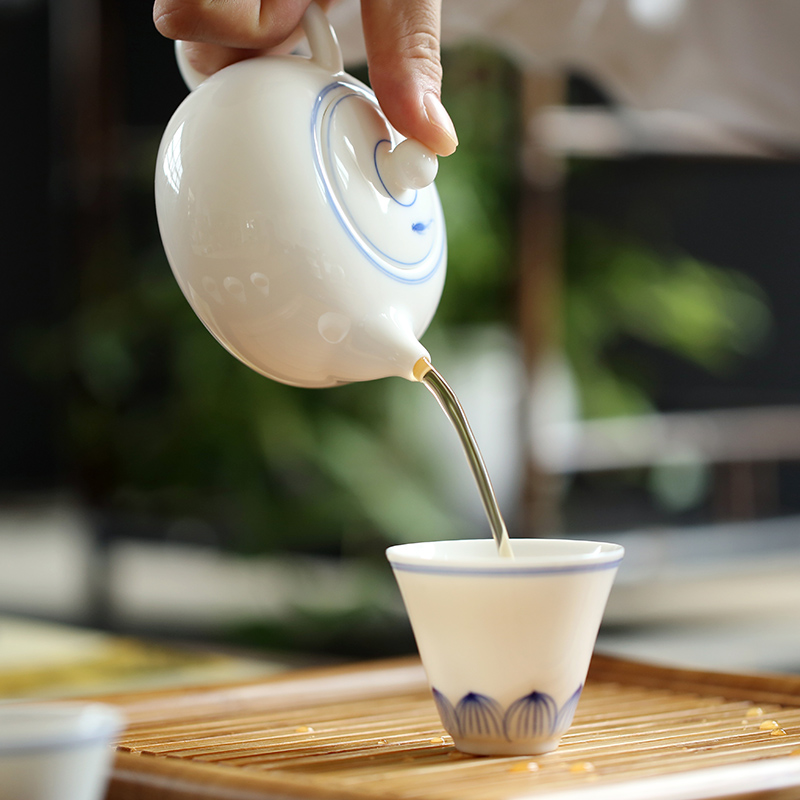Japanese hand - made the was suit jingdezhen household kung fu tea set of a complete set of contracted the teapot sample tea cup tea tray box