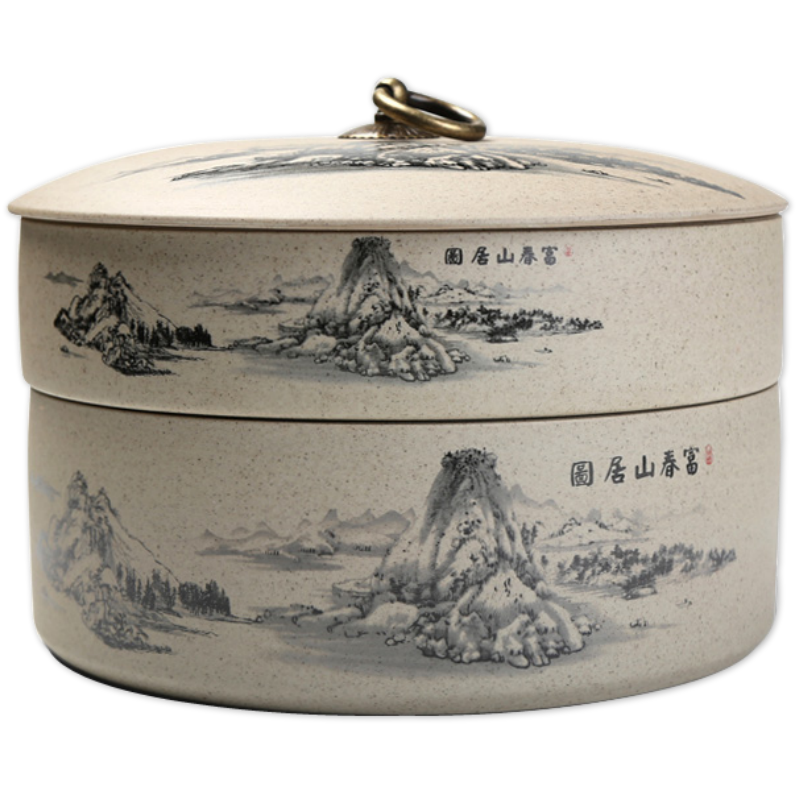 Ya xin household violet arenaceous caddy fixings tea caddy fixings puer tea tea cake tin box seal pot store tea POTS and POTS