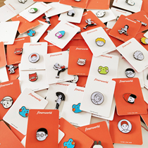 finerworld original anime brooch Cute metal jewelry badge couple brooch pin Lu quack quack same paragraph