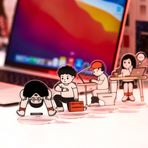 FINERWORLD original design acrylic ornaments stand brand desktop cute decorations worker gifts simple