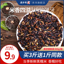 Black glutinous rice without dyeing blood glutinous rice 500g bag of whole grains coarse grain purple glutinous rice purple rice non red rice porridge rice