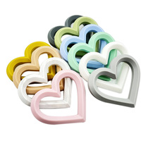Manufacturer supply baby heart-shaped silicone tooth gum bite tooth necklace DIY baby beads customizable