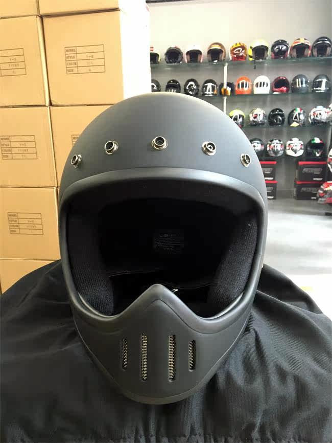 汤普森tt&co新款复古机车全盔大盔体v-2风格哈雷摩托车头盔