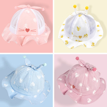 Baby fisherman hat summer thin mesh single-layer baby hat for men and women cute princess sunshade sunscreen small children