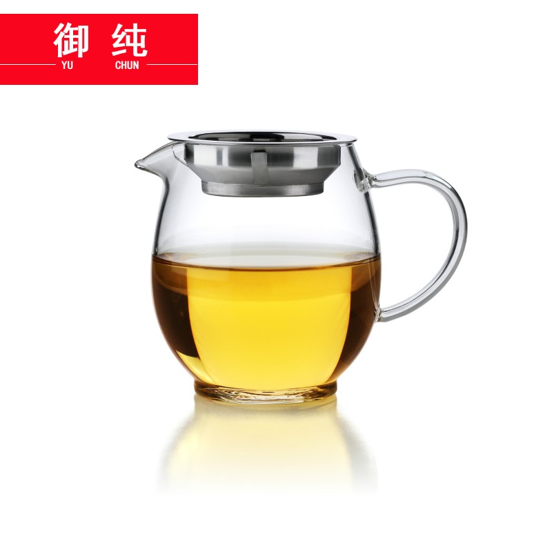 Royal pure transparent heat - resistant glass tea cup creative kung fu tea tea set points fitting justice cup