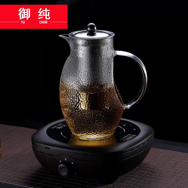 Royal pure hammer thickening heat - resistant glass teapot large steel tank filter cooking pot flower pot of cold water