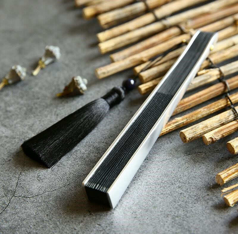 扇子折叠钛合金随身折扇便携金属中刀暗器钢骨扇子