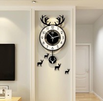 Money Deer Head Hanging Bell Nordic Watch Living Room Personality Creative Fashion Home home Clock minimalist Decorative Watch