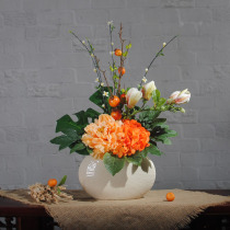 Thousand sail feathers simulation flower peony flower arrangement fake flower Magnolia orchid living room decoration silk flower modern Chinese floral set