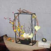 Restaurant Fake Flowers New Chinese Wall Decoration Floral Living Room Zen simulation flower pendulum piece flower anti-real floral home ornament