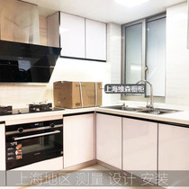 Shanghai overall cabinets Whole house custom kitchen custom Nano paint glass door panel Quartz stone countertop custom