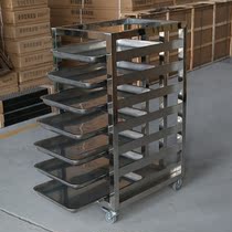 Mobile delicatessen car Multi-function mobile car Pastry heart pallet car Stainless steel dining car seven-layer cart for supermarkets