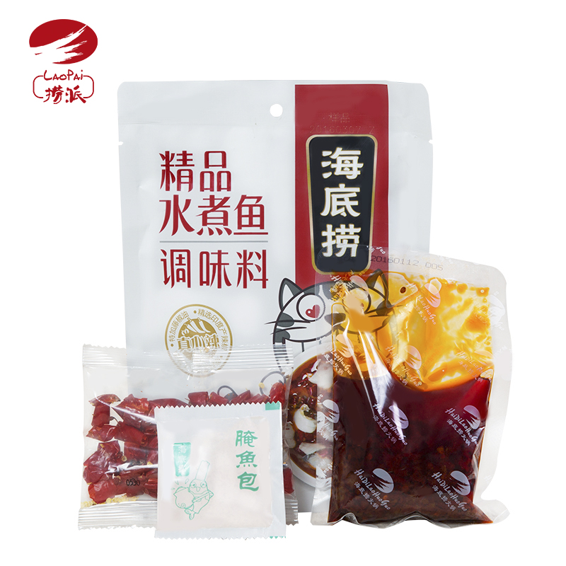 【捞派海底捞】水煮鱼火锅底料调味料210g麻辣鱼调料产品展示图1