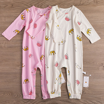 Baby Sleepwear Spring Autumn Conjoined Pure Cotton Children Conjoined Pyjamas Boy Girl 1 Baby 3 Years Old Defense With Cool Family Clothes