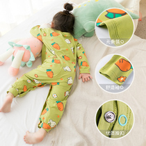 Children conjoined pyjamas spring autumn baby pyjamas pure cotton cute super cute 1 baby 3 year old girl boy khau thin
