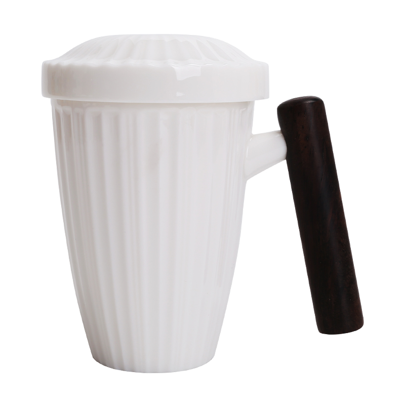 Suet jade white porcelain keller with cover filter master ceramic tea cup cup household custom office