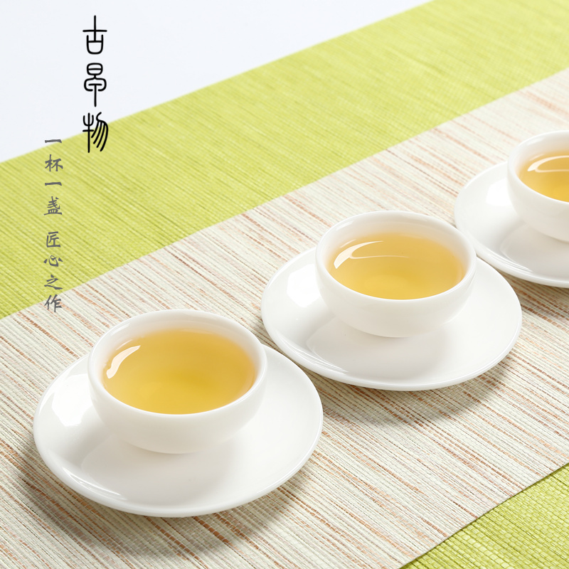 Dehua white porcelain sample tea cup checking ceramic Gao Yubai personal single CPU kung fu tea pu - erh tea master small bowl