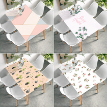 Modern minimalist frescoed table cloth waterproof and anti-wash printed soft glass tea table cushion PVC anti-burn thickening