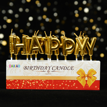 Gold Silver birthday Candles happy birthday Creative Romantic Cake Decoration Party Supplies Smoke Free Candles
