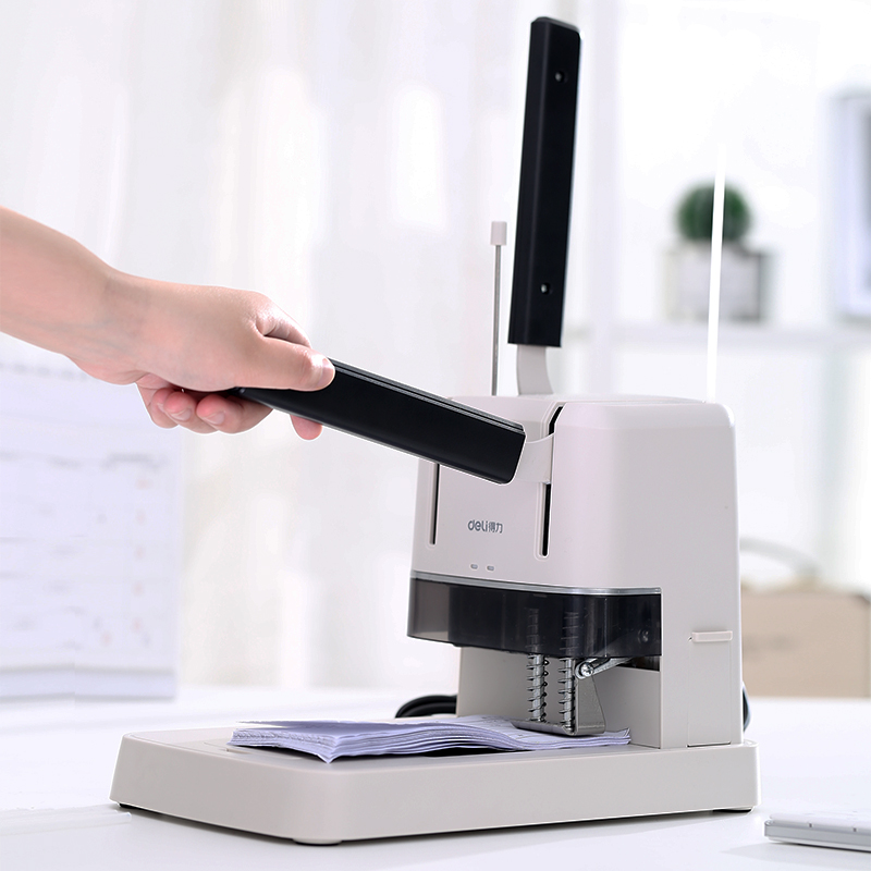 deli 3876a voucher binding machine financial bills accounting manual small easy to punch hot-melt riveting tube binding machine