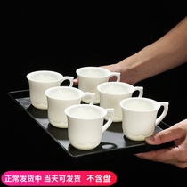Dehua white porcelain teacup Anti-scalding pure white bone China tea cup Office conference hotel hospital reception cup