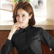 Autumn winter plus velvet thickened ladies shirt warm shirt middle-aged long sleeve solid color clothes trendy professional wear