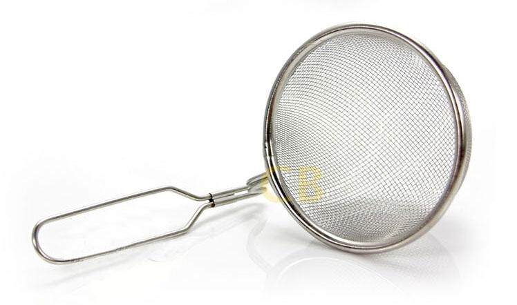 日本进口echo漏网 火锅漏网锅边漏勺 不锈钢过滤网 带手柄烫菜网