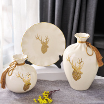 European-style ceramic crafts ornaments home accessories three-piece creative modern living room wine cabinet TV cabinet decorations