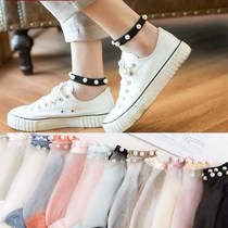 Socks socks Sox children Korean version Short Sox Summer thin glass silk stockings Sox students breathable 100 lap net