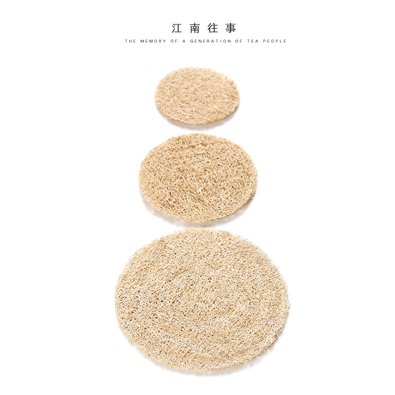 Jiangnan past natural loofah mat a pot of kung fu tea cup mat towel gourd tea accessories insulation pad