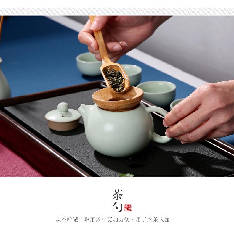 Household ceramic tea accessories kung fu tea set 6 gentleman bamboo tea spoon of black pen ChaGa ChaZhen contracted