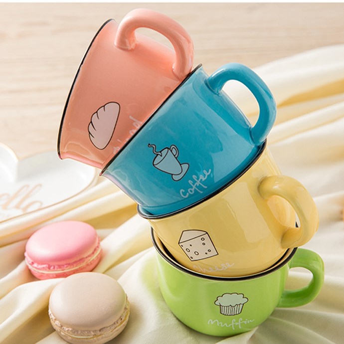 Creative move charming without cover coffee cup delicate mark cup glass ceramic cups with cover not milk cup