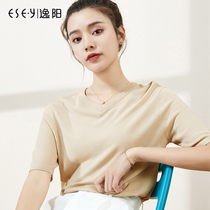 Yiyang summer new short sleeve t-shirt women loose thin black interior color women V collar top 3739