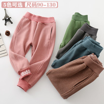 One-piece velvet plus velvet thickened heating children plus velvet warm trousers men and women baby autumn and winter shut-up elastic pants