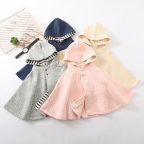 Japanese new childrens shawl air cotton baby out cloak Baby spring and autumn jacket princess cloak hooded