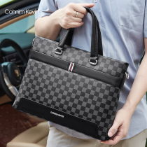 Cohnim Kevin Business Men's Handbag Leather Casual Young Men's Bag Tide Large Capacity Briombag