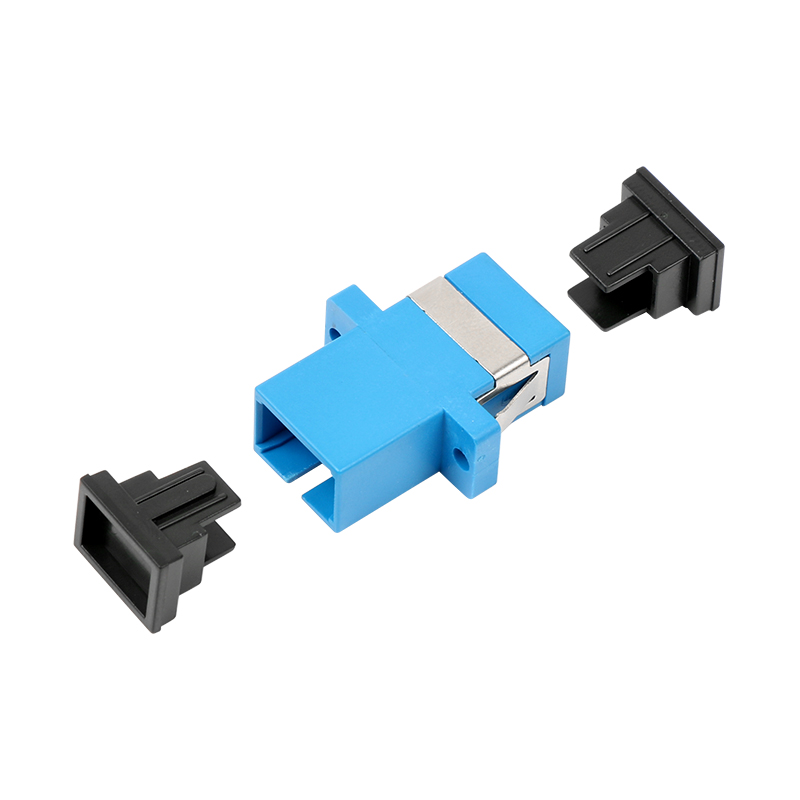 hengpu sc simplex flange fiber coupler sc-sc flange connector sc fiber adapter carrier grade