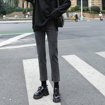 Straight jeans Women 2020 new high waist nine-point loose thin stretch stretch Joker Joker nine-point pipe pants children