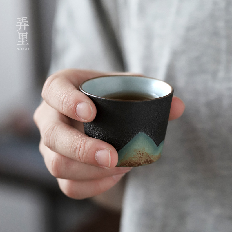 The Get | in Japanese coarse pottery teacup masters cup single glass ceramic sample tea cup creative manual kung fu small bowl of restoring ancient ways