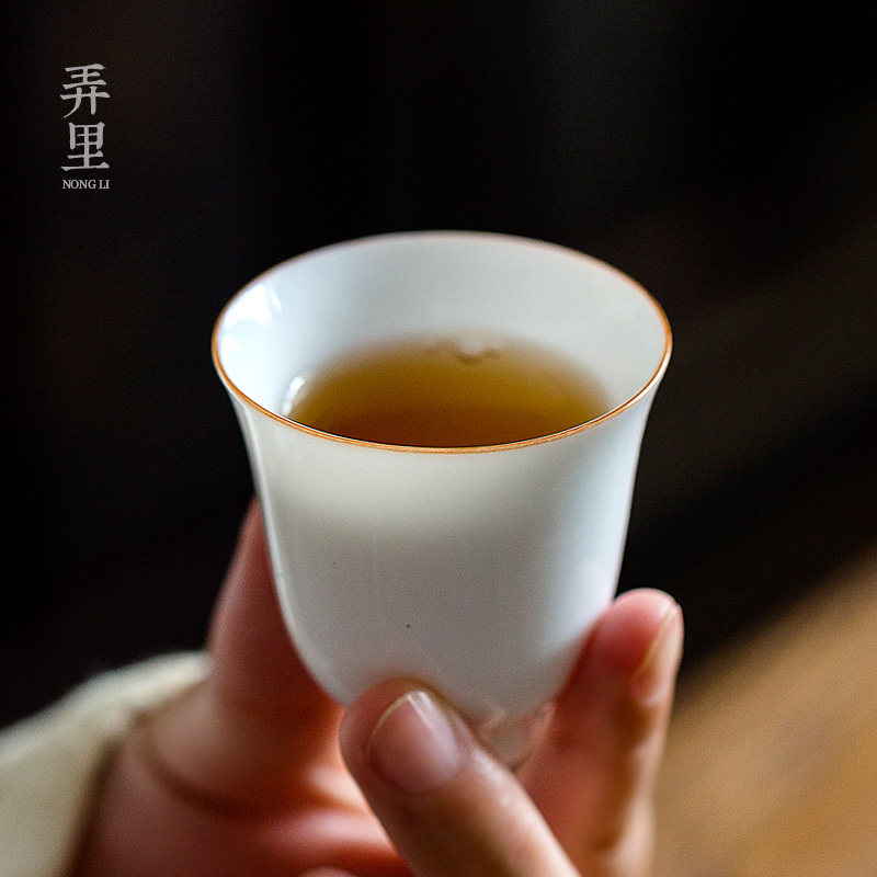 Jingdezhen sweet white porcelain cups cup kunfu tea master sample tea cup cup pure checking ceramic tea cup lamp
