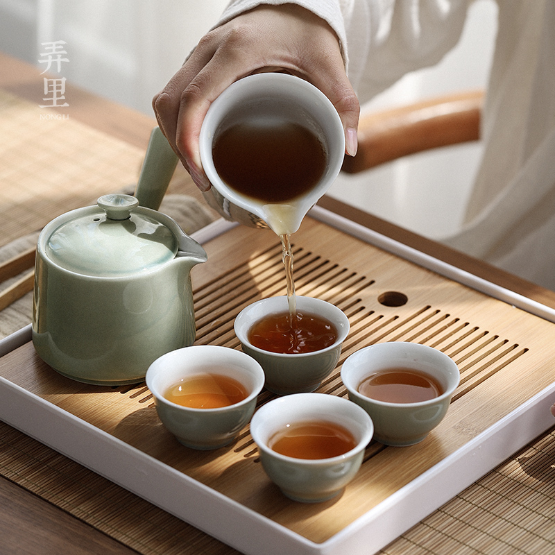 The Get | Japanese contracted fair keller in black grey series points tea zen kung fu tea set small ceramic tea accessories