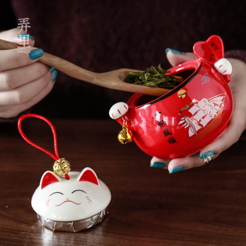 The Get | in plutus cat caddy fixings ceramic small tea storage tanks seal pot celadon receives puer tea boxes