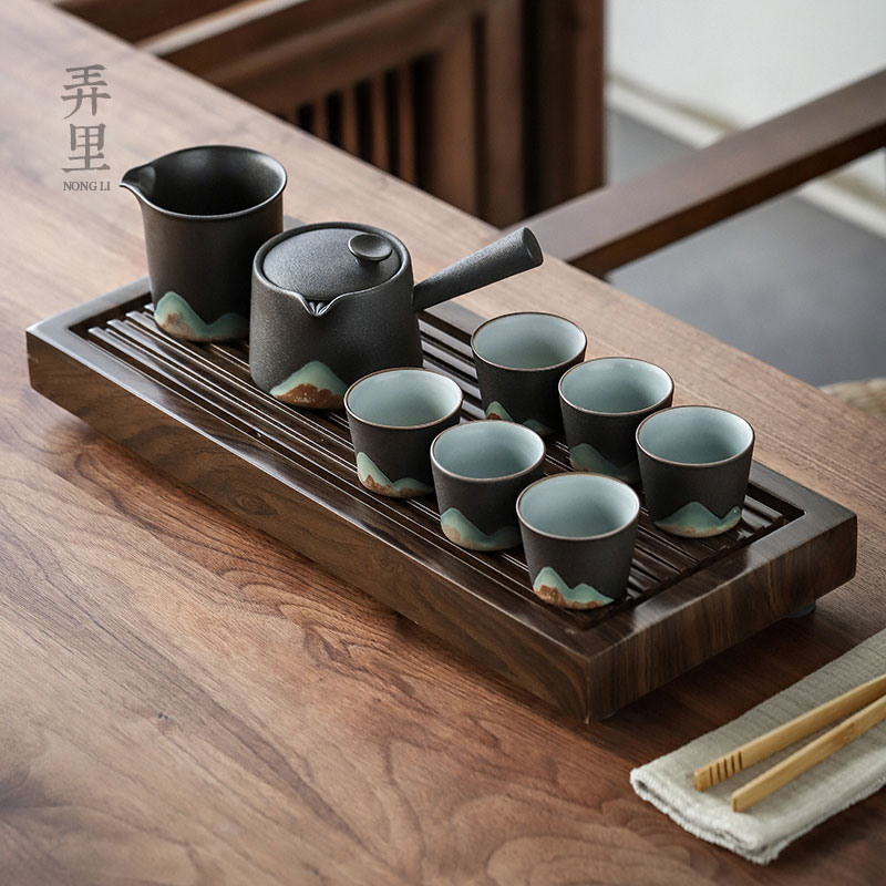 The Get | in Japanese contracted sharply stone tea tray was little sitting room tea table drainage kung fu tea set suit black household ceramics